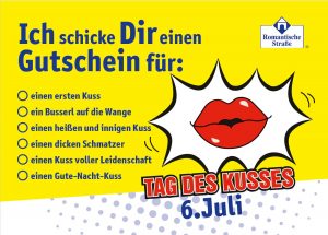 Postkarte Gutschein Kuss